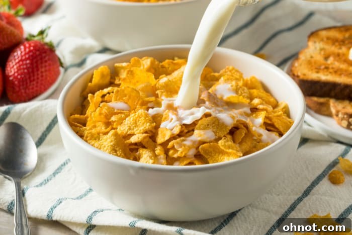 A vibrant bowl of crunchy cereal with fresh berries and a spoon, ready for breakfast.