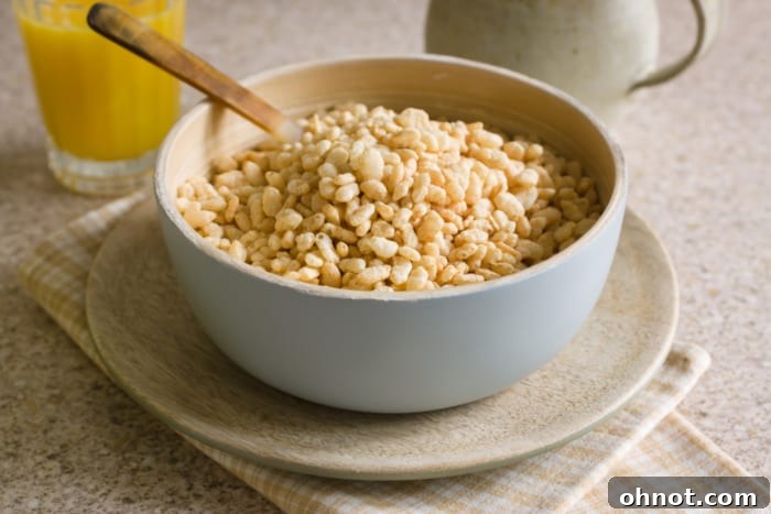 Bowl of rice cereal.
