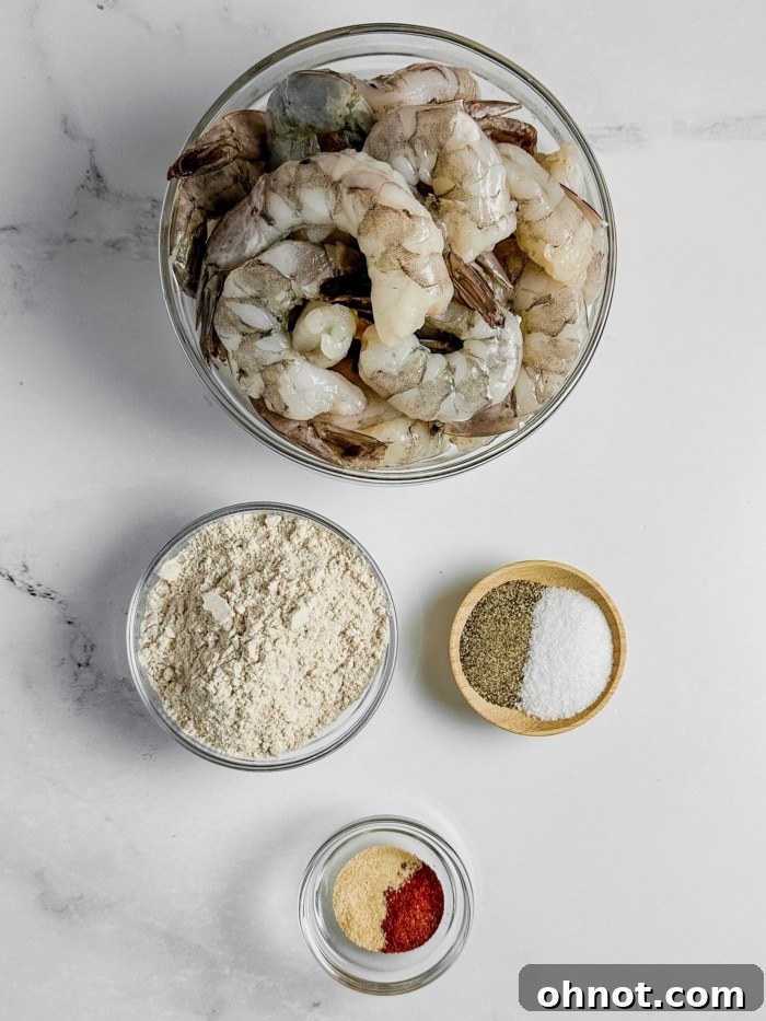 Ingredients for buffalo shrimp.