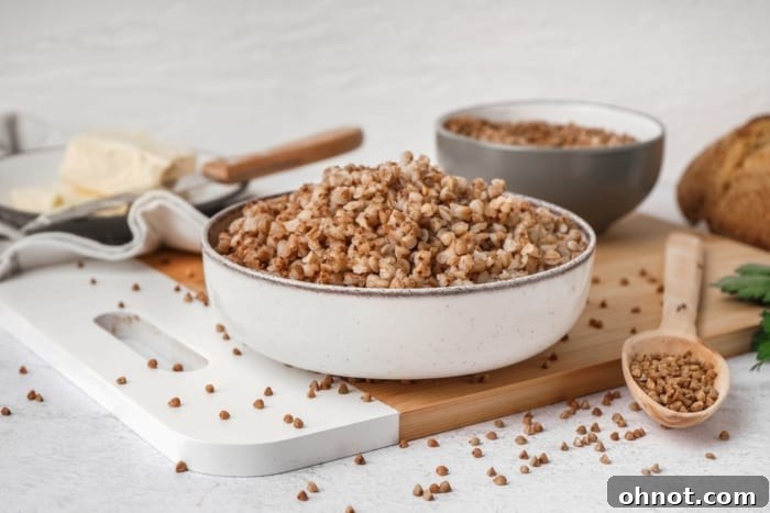 Buckwheat in bowl.