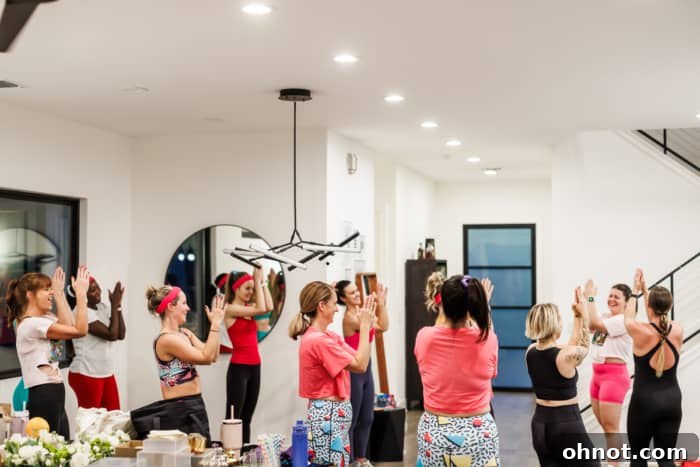 Attendees enjoying a vibrant dance fitness class at the Fresh Air Retreat.