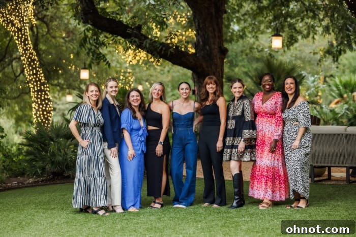 Group of women bloggers posing together at the Four Seasons Austin.
