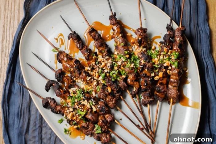 Delicious Thai beef skewers served at the retreat dinner.
