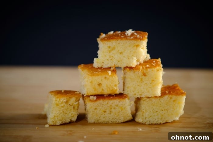 Yellow cake squares.