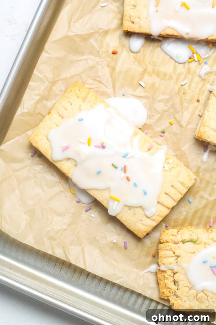 Gluten free pop tarts, freshly baked and frosted.