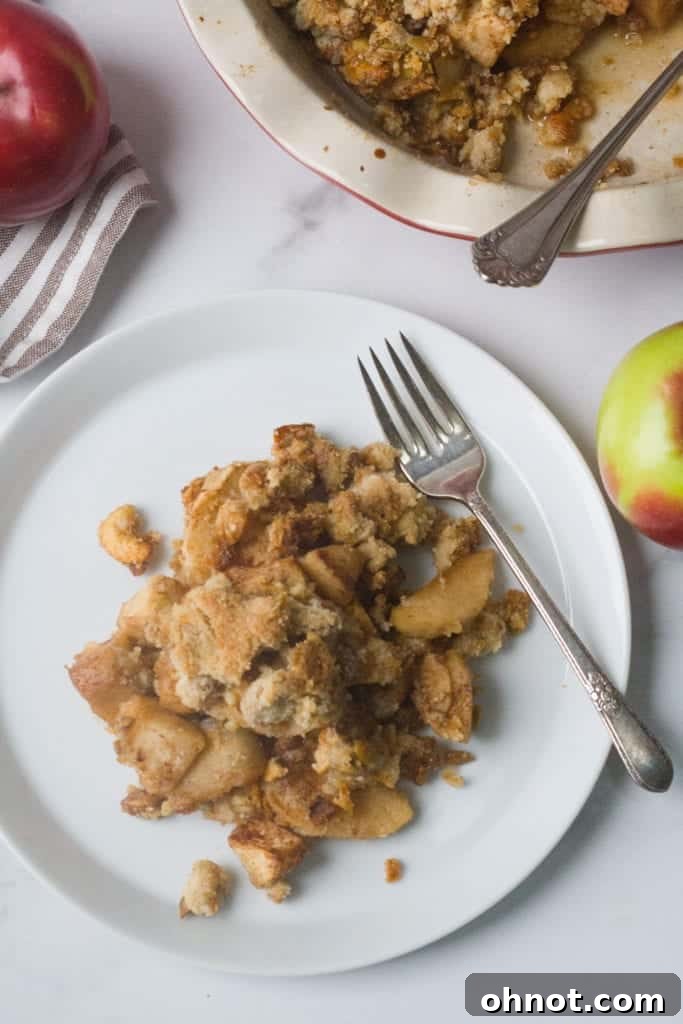 Gluten free apple crisp with granola topping