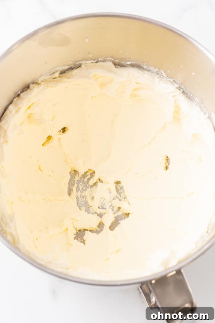 Beaten cream cheese.