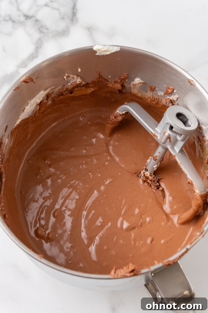 Chocolate cheesecake filling.