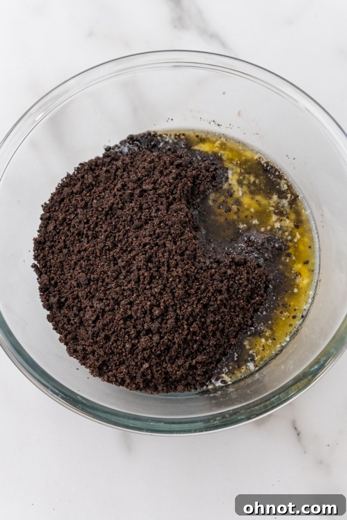 Crushed Oreos and melted butter.