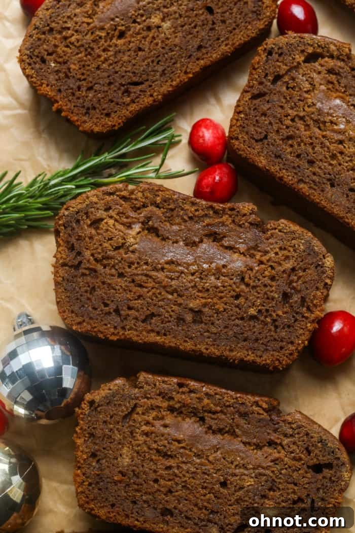 A beautifully baked gingerbread loaf, golden brown and inviting.