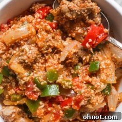 Deconstructed stuffed peppers.