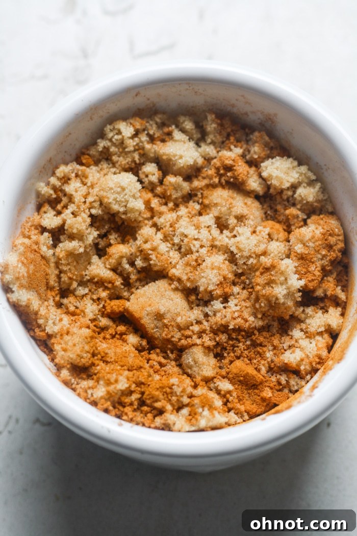 Brown sugar and cinnamon mixed in a bowl.