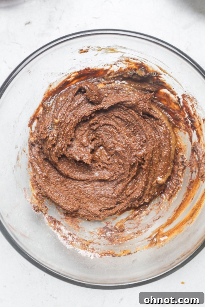 Chocolate peanut butter mixture.