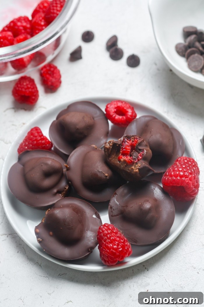 Chocolate raspberry bites.