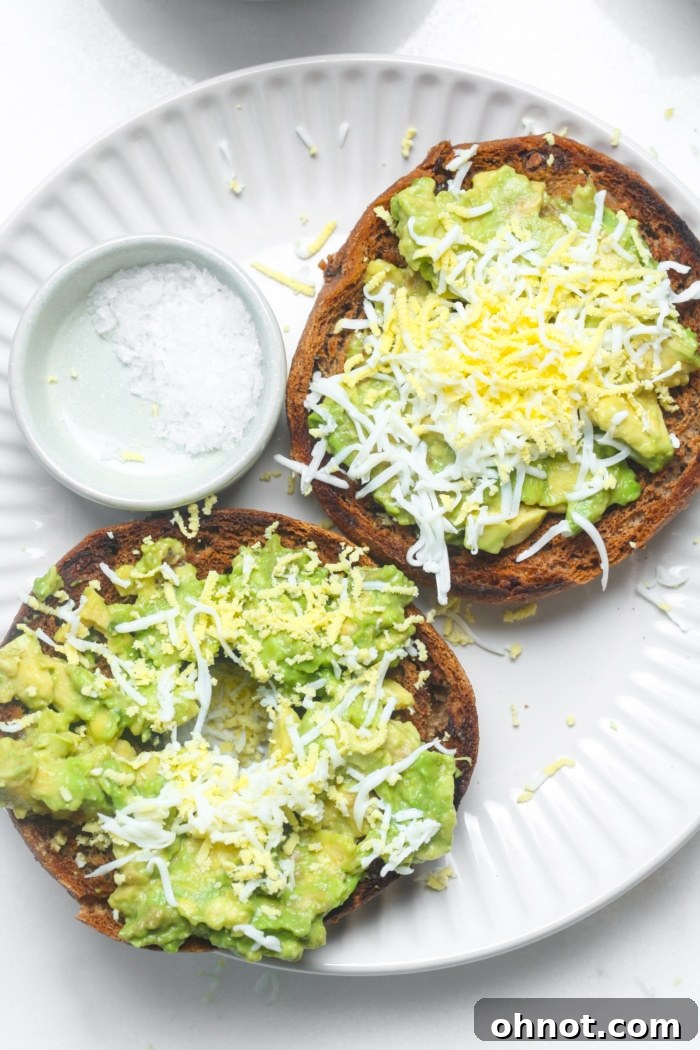 Toast with hard boiled eggs.