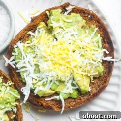 Grated egg avocado toast.