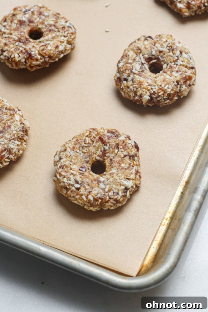 No-bake cookies with holes in the center.