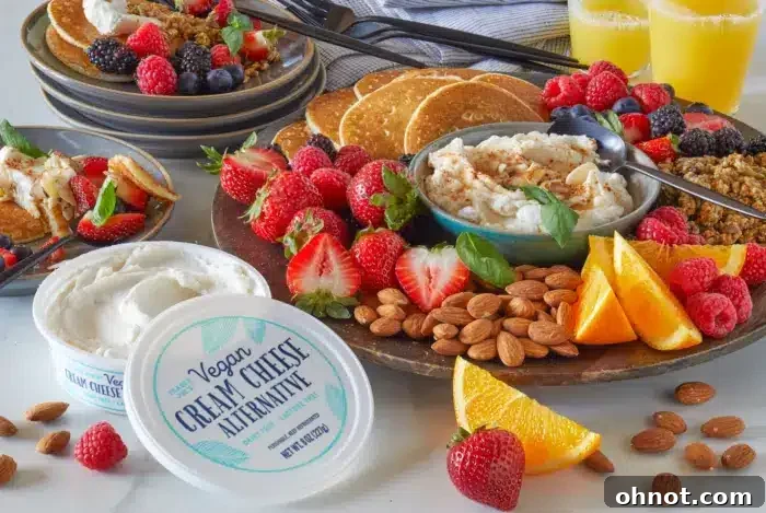 A package of Trader Joe's vegan cream cheese alternative, recognizable by the brand's distinctive label.