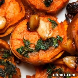 Smashed sweet potatoes.