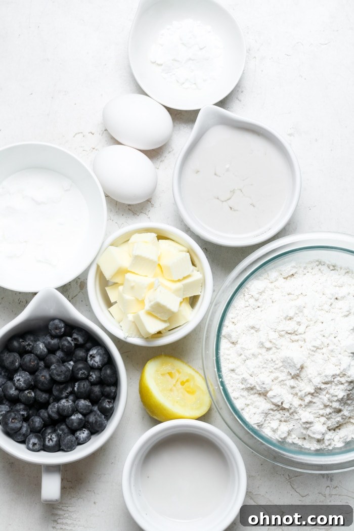 Assortment of fresh ingredients for gluten free scones.