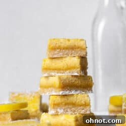 Paleo Lemon Bars on a marble countertop.