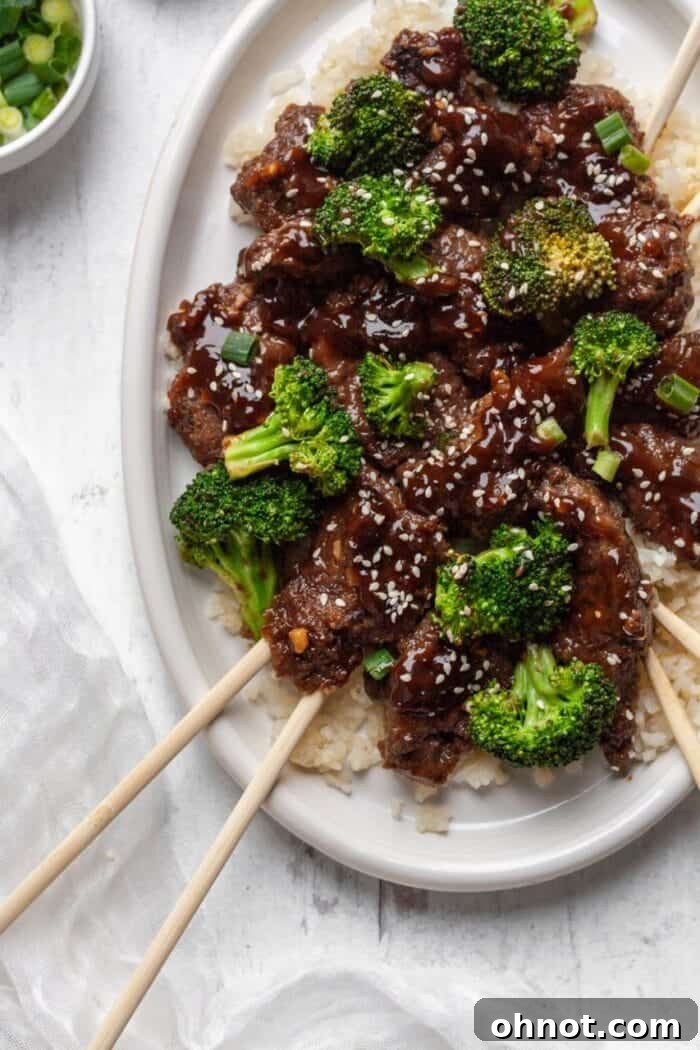 Whole30 Beef and Broccoli, a healthier homemade version of the classic takeout dish with tender beef and vibrant broccoli.