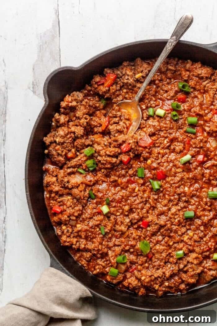 A healthy and classic Whole30 Sloppy Joes recipe, perfect for a quick family dinner or meal prep.