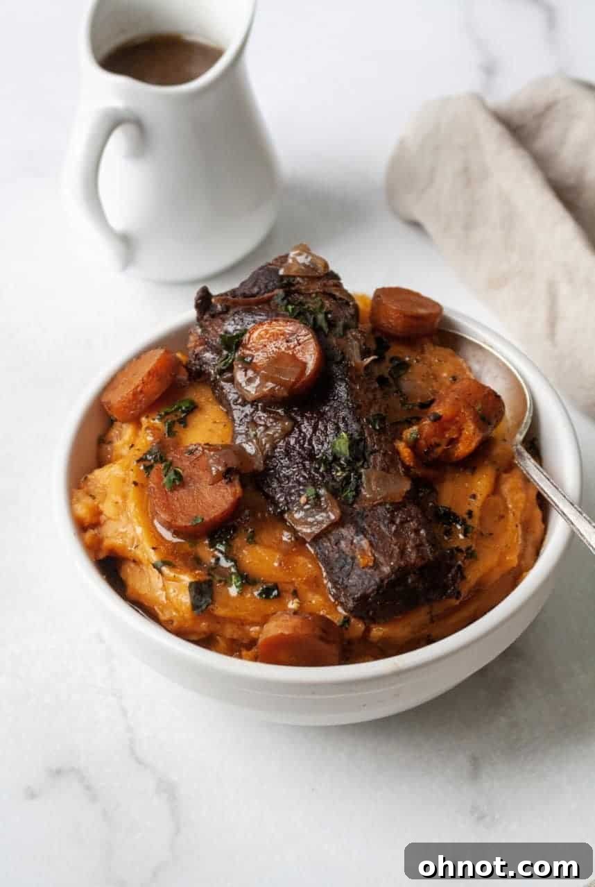 Fall-off-the-bone tender Whole30 Instant Pot Short Ribs, an irresistible and easy-to-prepare meal.