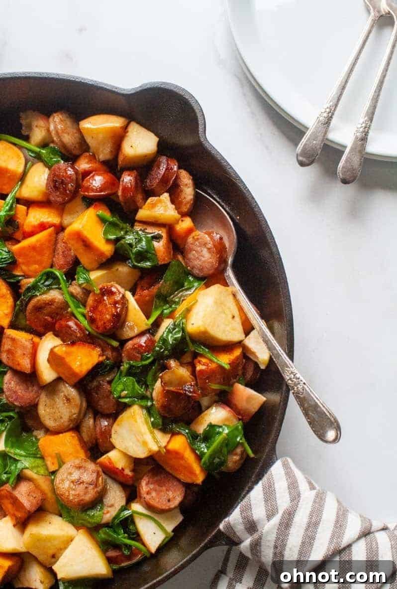 Sweet Potato and Apple Hash served on a plate