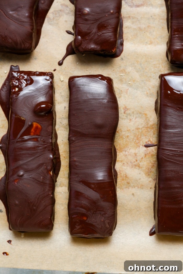 Chocolate coated wafers.