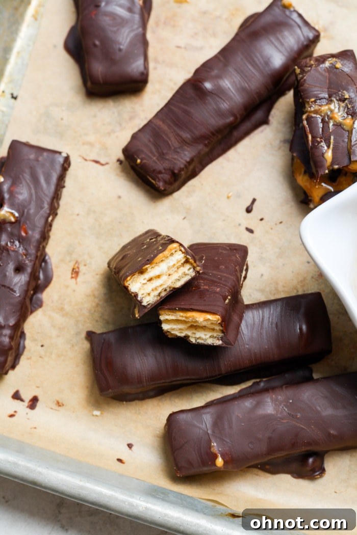 Chocolate wafer cookies.