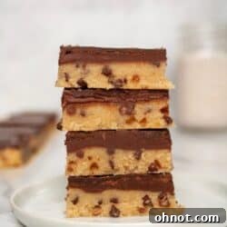 Healthy paleo cookie dough bars with chocolate