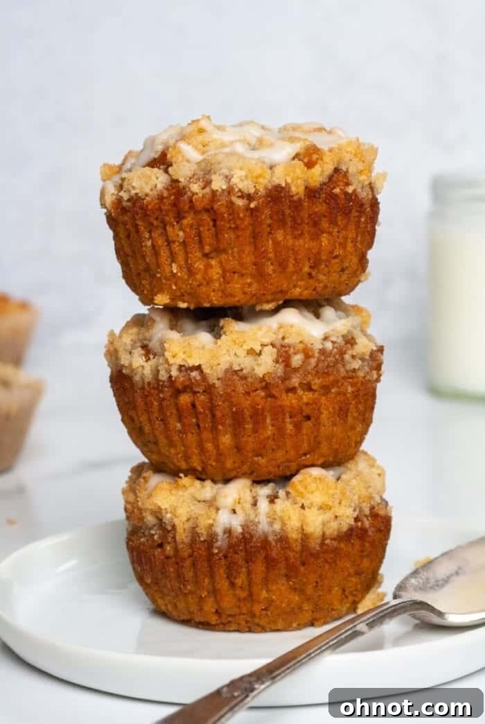 Delicious grain-free muffins with a sweet, crumbly streusel topping.