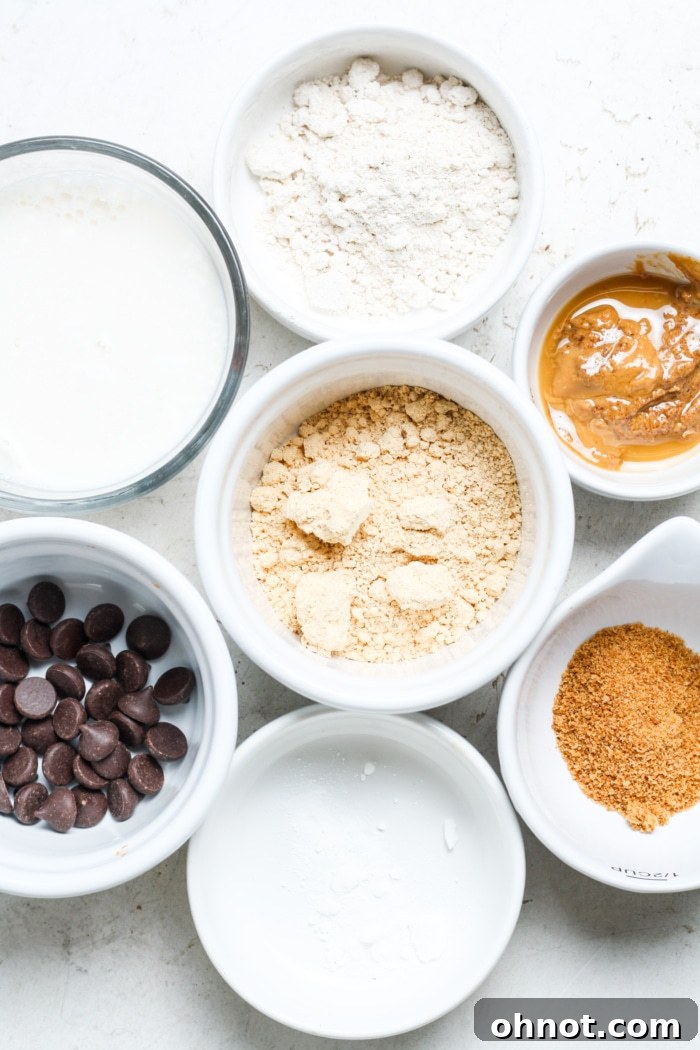 Ingredients for peanut butter mug cake.
