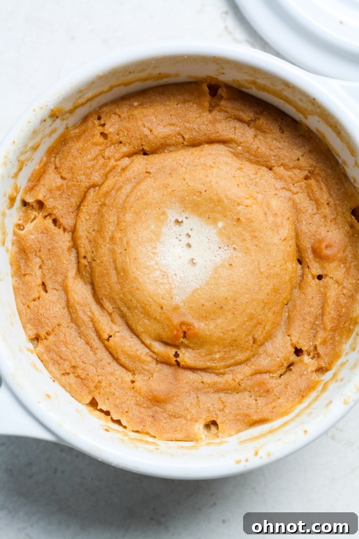 Microwave peanut butter mini cake.