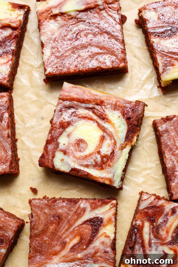 Decadent red velvet cheesecake brownies.