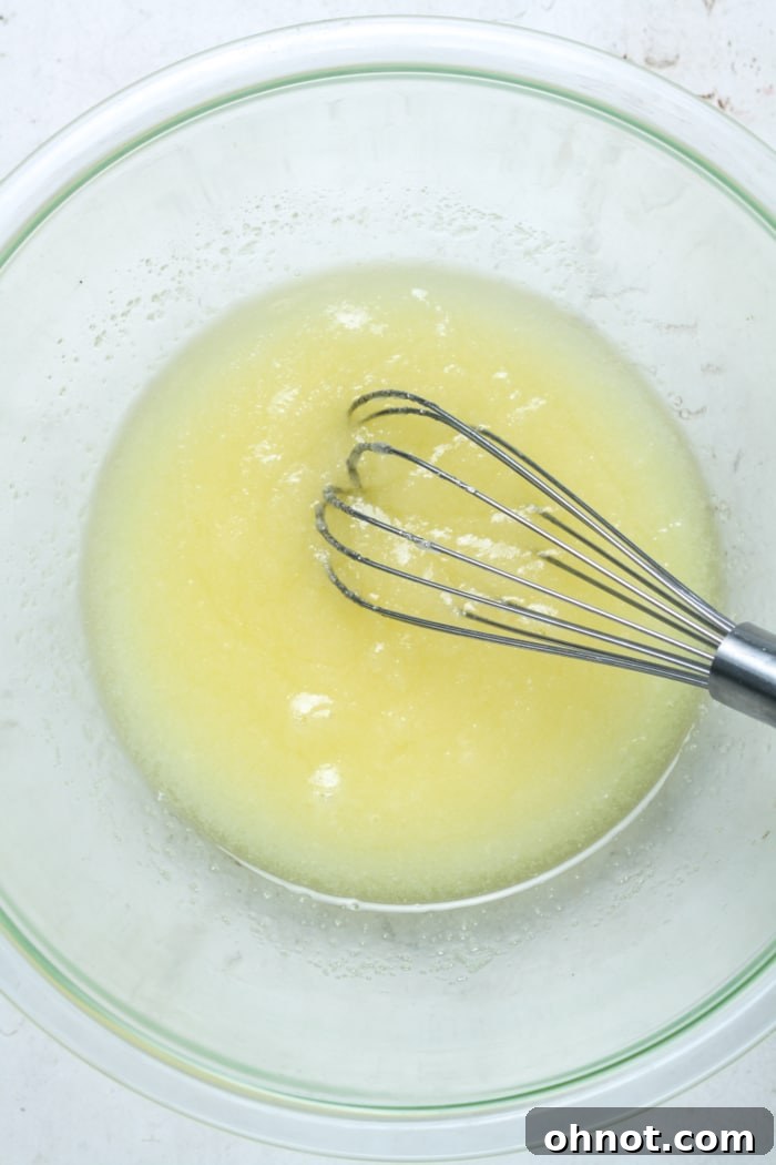 Whisk with creamy butter mixture.