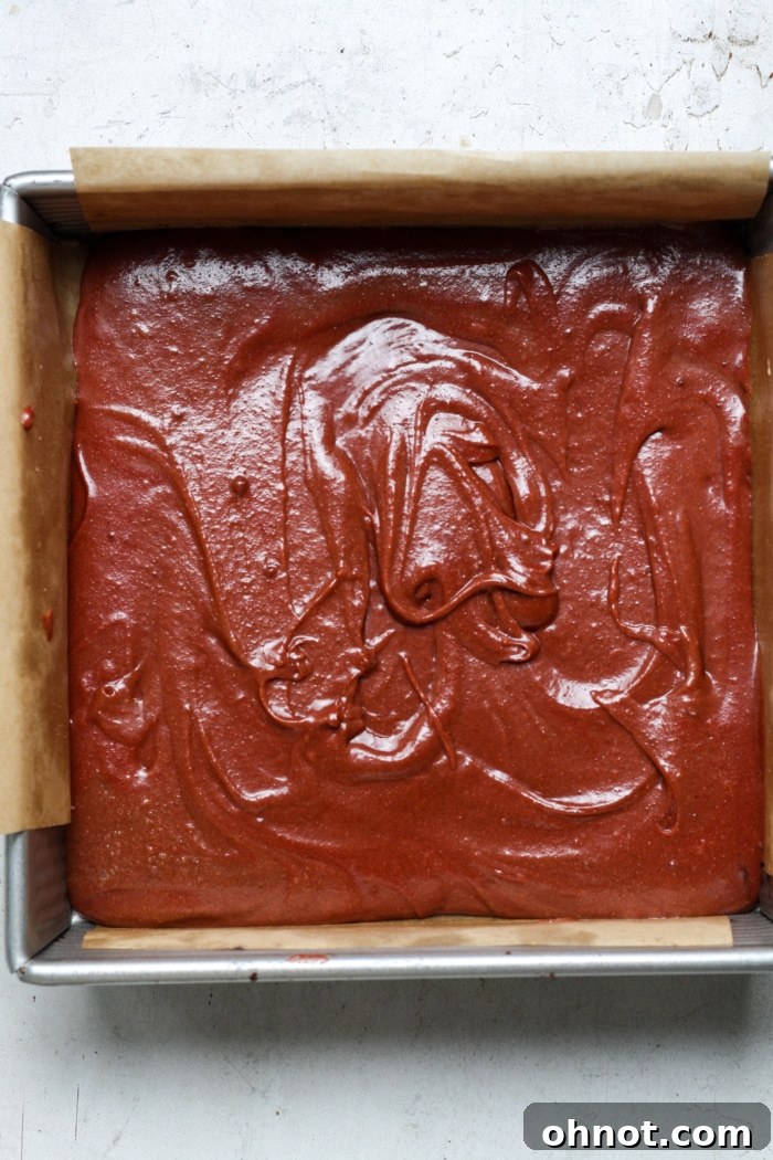 Rich red batter.