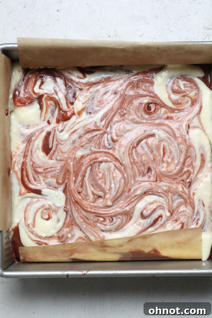 Cheesecake swirl batter.