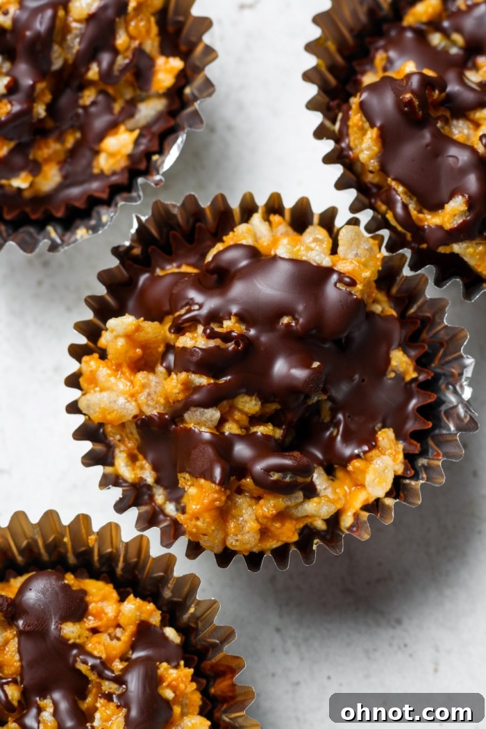 Close-up of vegan chocolate bites, showcasing the texture and layers.