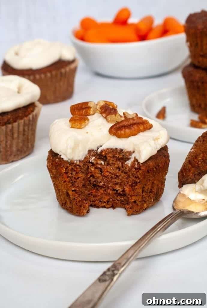 Paleo carrot cake cupcakes with frosting