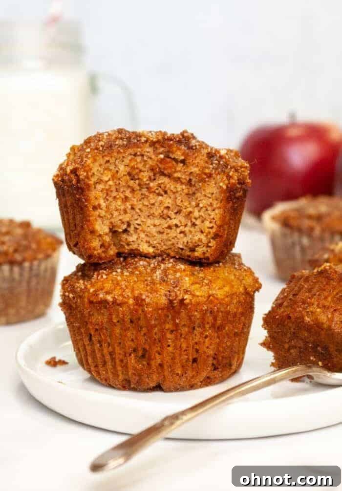 Almond flour apple muffins with crumb topping, a perfect healthy breakfast