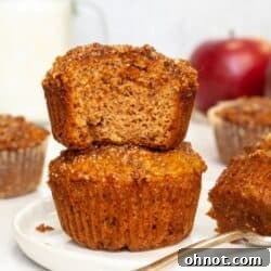 Almond flour apple muffins with crumb topping