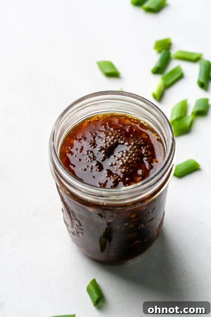 Whole30 stir fry sauce in glass jar