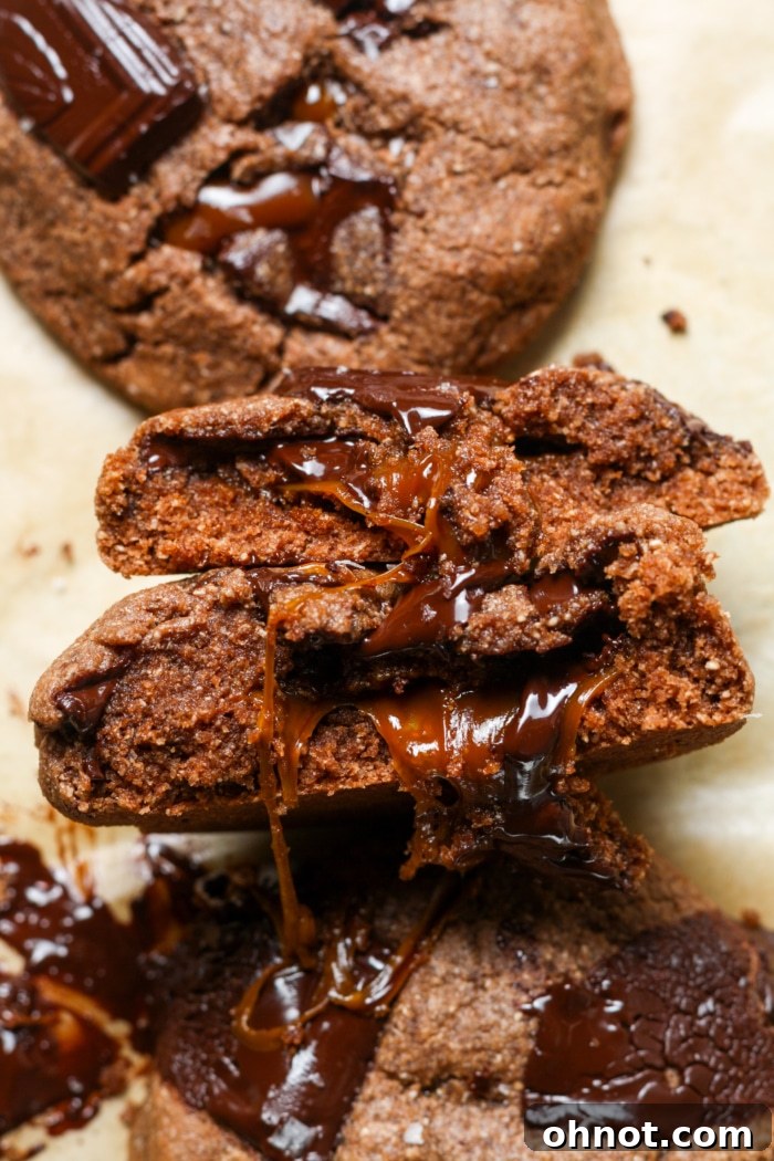 Caramel chocolate dessert.