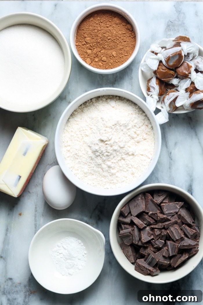 Ingredients for milky way cookies.