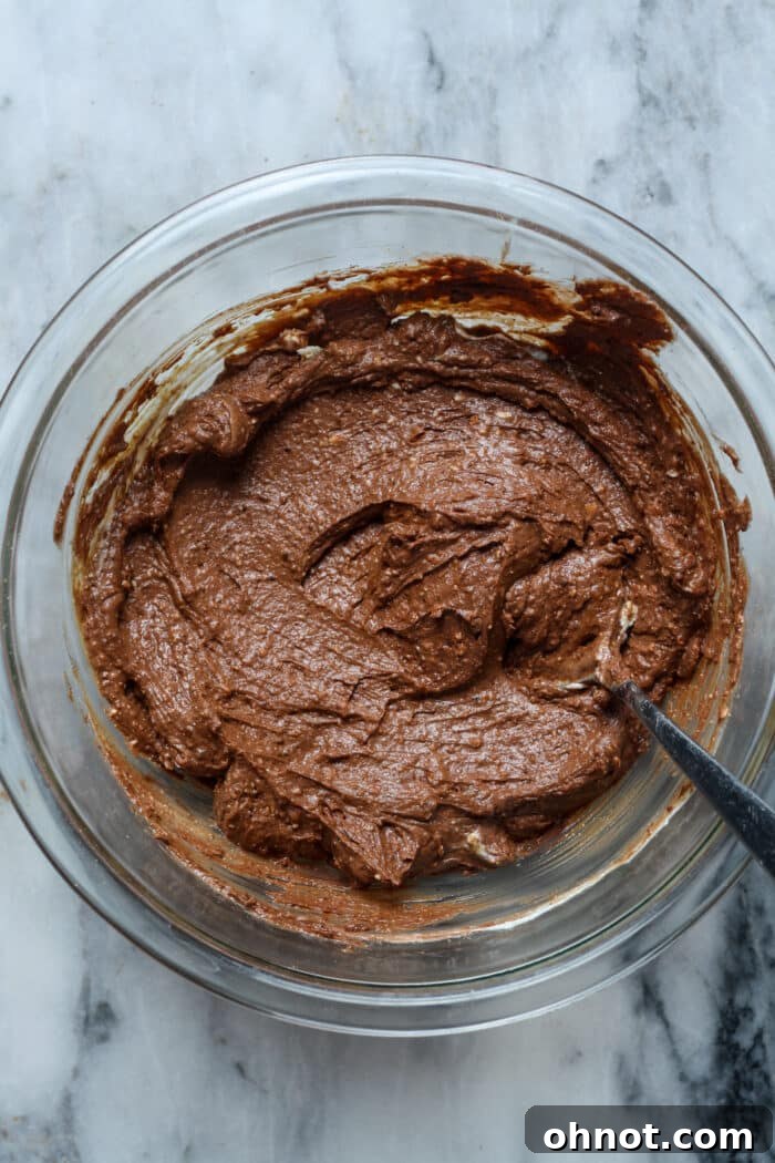 Thick chocolate mixture.
