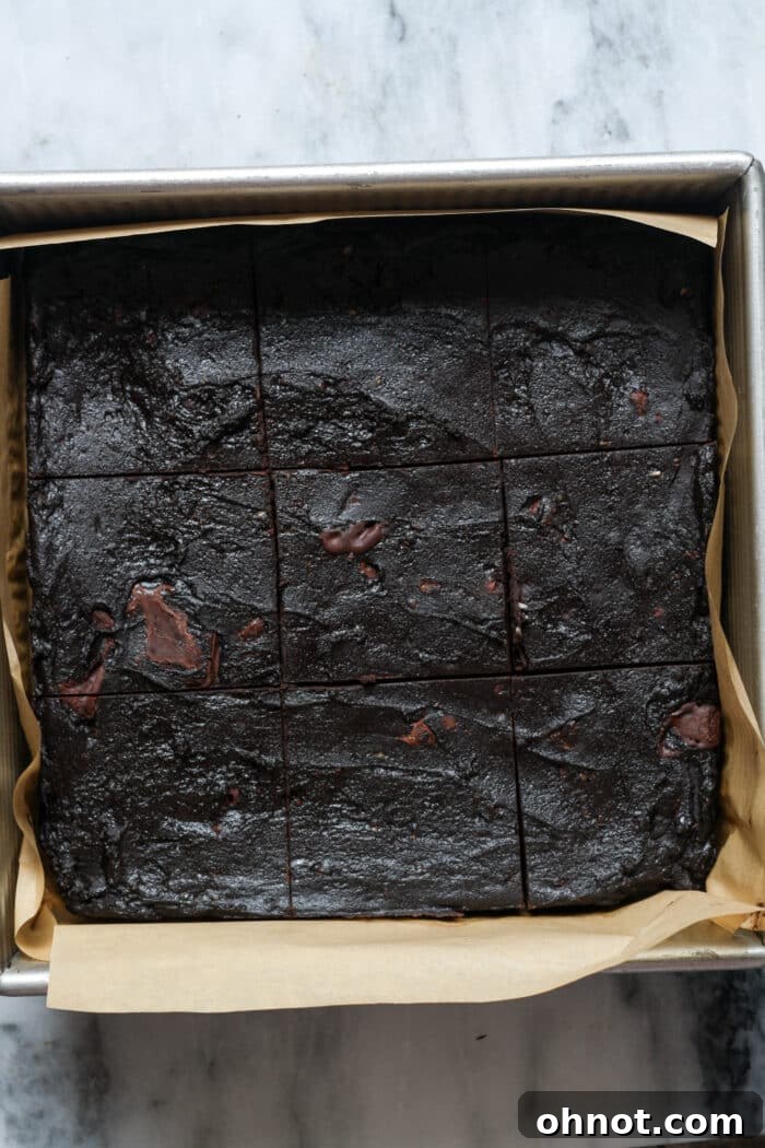 Sliced healthy brownies.