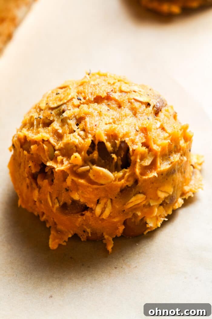 Thick pumpkin cookie dough.