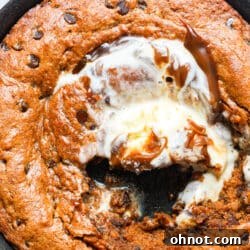 Pumpkin skillet cookie.